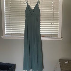 Birdy grey long bridesmaid dress with pockets!